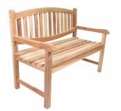 Bancă rustică din tec pentru terasă, 2 locuri, Bradford 120x
