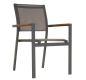 Scaune stivuibile terasă, set 2, aluminiu, antracit, brațe