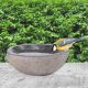 Baie pentru păsări din piatră naturală, 23,5 cm, gri, rezist