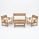 Set mobilier de grădină din lemn de tec cu perne, 4 piese
