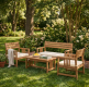 Set mobilier de grădină din lemn de tec cu perne, 4 piese