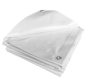Prelată impermeabilă albă 4x8 m, PVC, cu ocheți și protecție