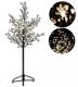 Copac decorativ cu LED-uri cu flori - 1,5 m, alb cald