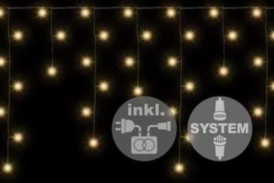 Instalație Crăciun tip ploaie - 80 LED alb cald+alimentare