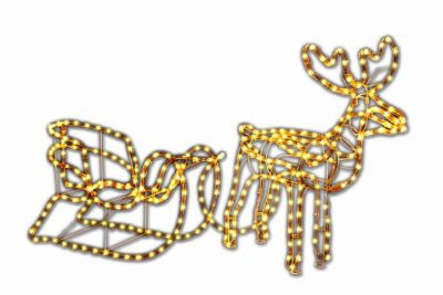 Decor Ren de Crăciun - 140 cm, alb cald