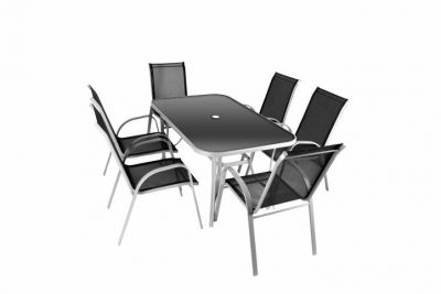 Set de mobilier de grădină, 7 bucăți de antracit