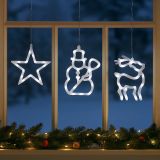 Decorațiune de Crăciun pe fereastră - stea,om de zăpadă,ren