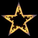 Decorațiune de Crăciun - stea, 20 LED-uri, alb cald