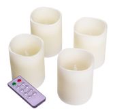 Set decorativ cu LED-uri de 4 lumânări de Advent, alb