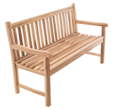 Bancă de grădină din lemn masiv DIVERO 3 locuri 150 cm