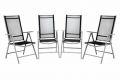 Set de 4 x de scaun pliabil din aluminiu Garth - negru