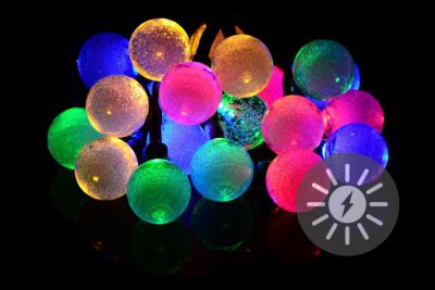 Lanț de lumină solară cu 20 de LED-uri colorate - funcție in