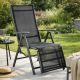 Șezlong pliabil din aluminiu de grădină cu suport pentru picioare RELAX - antracit