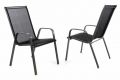 Set de grădină 2 x scaune stivuibile de balcon