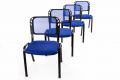 Set de 4x scaune de congres stivuibile - albastru