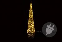 Piramidă acrilică de Crăciun 90 cm - alb cald, in priză