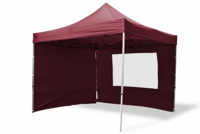 Cort de grădină PROFI 3x3 m, culoare vin + 4 pereți laterali
