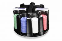 Set de poker 200 piese - Caddy - Suport pivotant pentru jetoane din plastic