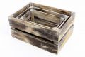 Set 3 cutii din lemn VINTAGE DIVERO maro - 44 x 28 x 19 cm