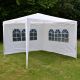 Cort de petrecere 3×3 m - PE alb, 2 laturi cu ferestre, sist