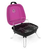 Grătar portabil de cărbune BBQ - roz