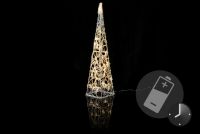 Piramidă cu lumini de Crăciun 60 cm - alb cald, pe baterie