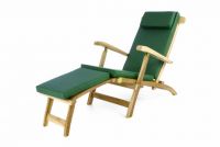 Șezlong de grădină din lemn DIVERO Florentine + pernă