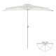 Umbrelă de grădină semicirculară - albă - 2,7 m