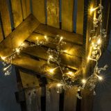 Lanț decorativ cu cristale strălucitoare - 20 LED-uri,alb ca