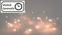 LED de iluminat cu fir de argint - alb cald, 20 LED-uri