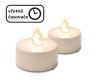 Set de lumânări de ceai LED cu baterie, albe, cu temporizato