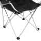 Scaun de camping pliabil cu suport pentru pahare, negru