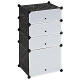 Dulap pentru încălțăminte - 91 x 48 x 37 cm, alb-negru