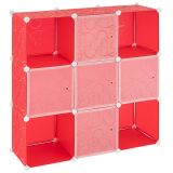 Raft economic din plastic culisant - 108 x 110 x 37 cm, roșu