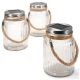 Set de lumini solare, tip borcan - 3 LED-uri, alb cald