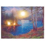 Pictură lac de munte, 43 LED, 30 x 40 cm