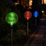 Set lămpi solare LED pentru grădină - 3 becuri de sticlă ce își schimbă culoarea
