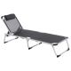 Șezlong pliant Divero Garden cu pernă, antracit