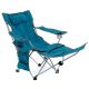 Scaun de camping+suport pentru picioare detașabil,albastru
