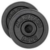 MAXXIVA Set de 2 greutăți pentru gantere 5 kg, fontă, neagră