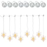 Perdea luminoasă de Crăciun, fulgi de zăpadă, 8 LED-uri, alb