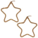 Decorațiune stea de Crăciun, 15 LED-uri, alb cald, 2 bucăți