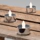 Set decorativ de lumini de ceai cu LED-uri, argintiu, 4 buc.