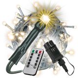 NEXOS Instalație de Crăciun 30 m, 200 LED, alb cald, cablu v
