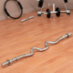 Bară fitness curbată 120 cm, 30 mm, cromată, cu închideri