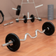 Bară fitness curbată 120 cm, 30 mm, cromată, cu închideri