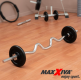 Bară fitness curbată 120 cm, 30 mm, cromată, cu închideri
