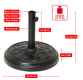 Bază pentru umbrelă, beton, 15 kg, rotundă, negru decorativ