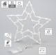 Set de imagini de fereastră cu stea și pom, alb cald, 2 buc