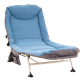 Șezlong de camping cu pernă, albastru-cenușiu